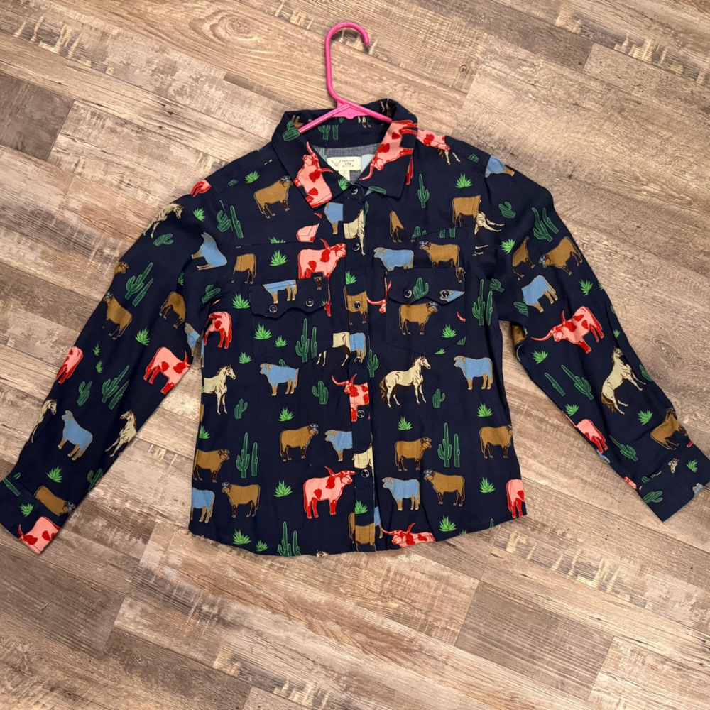 Cotton & Rye Western Print Snap Button Shirt Size XL 12 New without tags